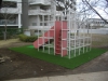 東京都大田区下丸子　東京サーハウス様　マンション敷地内の広場の遊び場　遊具下へ人工芝ステップターフを施工しました。