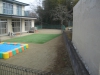 福島県須賀川市岩作　虹色保育園様　園庭部分へ人工芝ステップターフを施工しました。